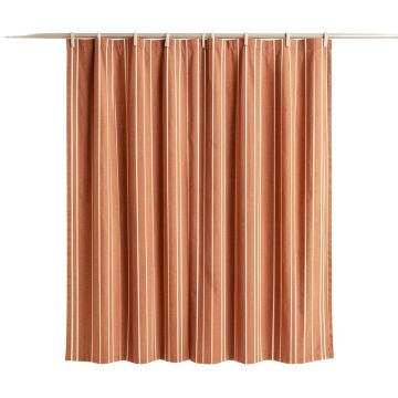Vale Bend Shower Curtain Hanging Flat From A Plain Rod - Terracotta