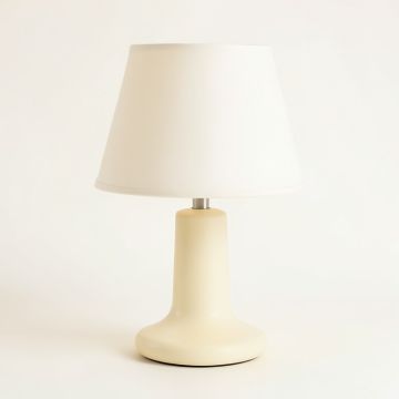 Clay Crossing Table Lamp With A Plain Fabric Shade - Cream (synthetic illustration; no displayed measurements)