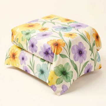 Alysa Watercolor Windflower Painted Duvet Cover Set (synthetic illustration; no displayed measurements)