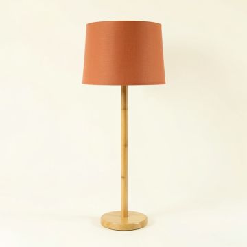 Shore Arc Floor Lamp With A Plain Fabric Shade - Terracotta (synthetic illustration; no displayed measurements)