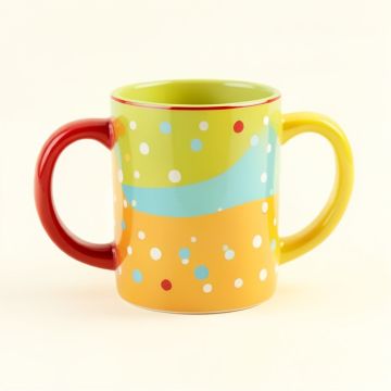 Ferrier Busy Bee And Honey Comb With Polka Dot Background Coffee Mug (synthetic illustration; no displayed measurements)