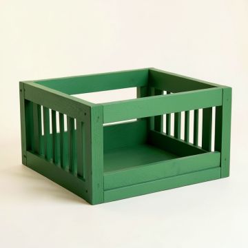 Birch Dale Empty Furniture-Style Pet Crate - Green (synthetic illustration; no displayed measurements)