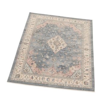 Ramiro Oriental Gray/Blue/Beige/Pink Area Rug
