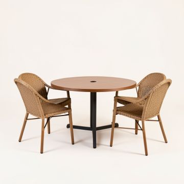Bearden 3-Piece Commercial-Grade Patio Set With 2 Woven Dining Chairs And A (synthetic illustration; no displayed measurements)