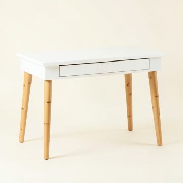 Linden Arc Writing Desk (synthetic illustration; no displayed measurements)