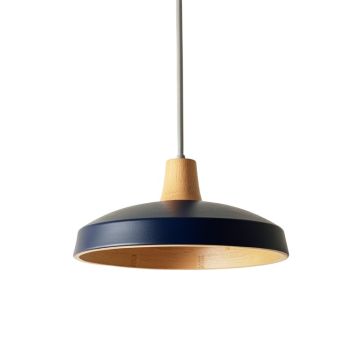 Moss Branch Pendant Light Suspended From One Plain Cable - Navy