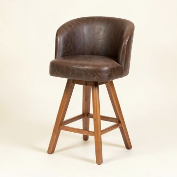 Ludowici Swivel Wood Bar 29 '' Height Pub Chair Seat Barstool (synthetic illustration; no displayed measurements)