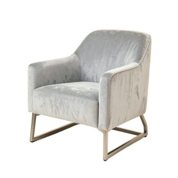 Accent Chair Living Room/Bed Room , Modern Leisure Chair Silver Grey