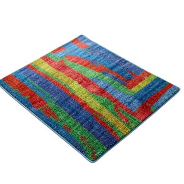Rainbow Paint Power Loomed Blue/Green/Red Area Rug