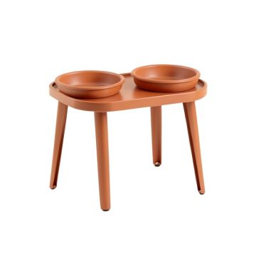 Brook Crossing Pet Feeding Stand With Two Plain Empty Bowls - Terracotta (synthetic illustration; no displayed measurements)