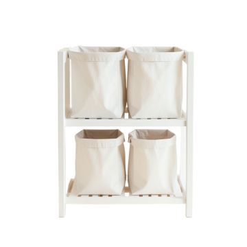 Flint Bridge Laundry Sorting Station With Plain Removable Bags - White