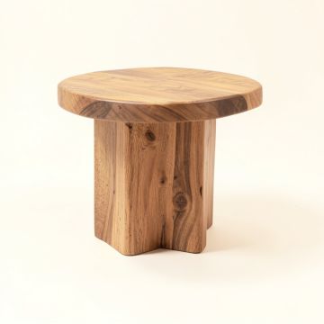 Cleveland Teak Slice End Table (synthetic illustration; no displayed measurements)