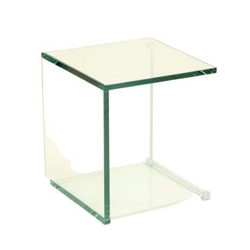 Imel Glass Top Frame End Table