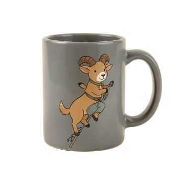 Mccullum Funny Cute Goat Mountain Climbing Or Rock Climbing Cartoon Coffee Mug