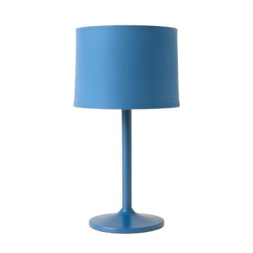 Spruce Dale Table Lamp With A Plain Fabric Shade - Blue