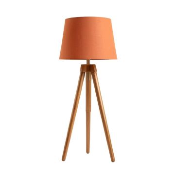Dune Bridge Floor Lamp With A Plain Fabric Shade - Terracotta