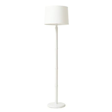 Alder Crossing Floor Lamp With A Plain Fabric Shade - White