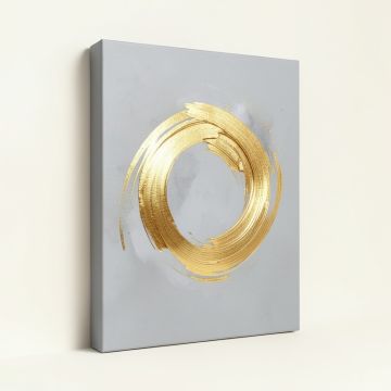 Abstract Golden Caves Paint Brush Strokes By Oliver Gal -Graphic Art Print On Canvas (synthetic illustration; no displayed measurements)