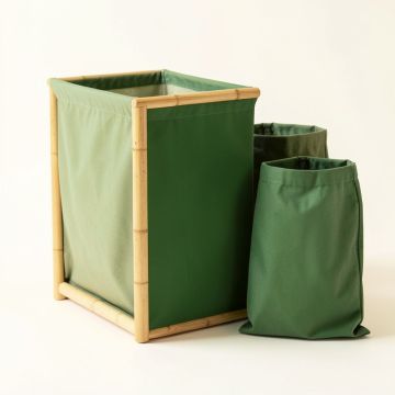 Dune Bridge Laundry Sorting Station With Plain Removable Bags - Green (synthetic illustration; no displayed measurements)