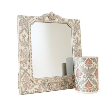 Mirror Damask 6 Piece Bathroom Accessory Set