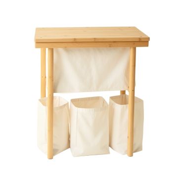 Willow Brook Laundry Sorting Station With Plain Removable Bags - Ivory