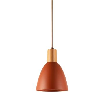 Cliff Bluff Pendant Light Suspended From One Plain Cable - Terracotta