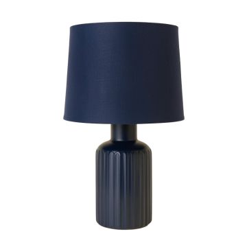 Harbor Arc Table Lamp With A Plain Fabric Shade