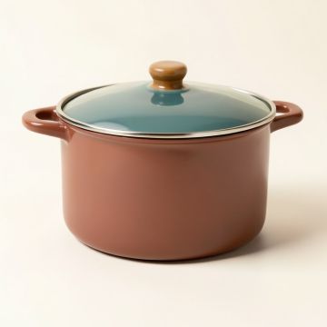Ayesha Home Collection Porcelain Enamel Nonstick Straining Casserole With Lid , 5.5-Quart (synthetic illustration; no displayed measurements)