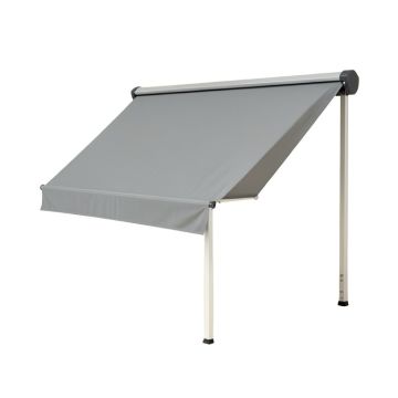 117 '' W X 3.9 '' D Motorized Slope Retraction Side Awning In Gray