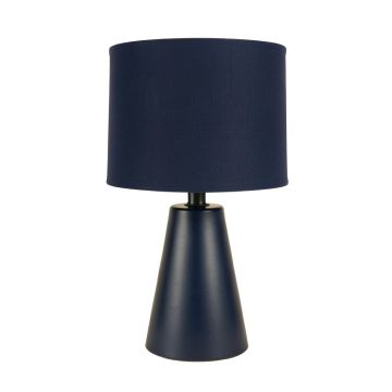 Spruce Crossing Table Lamp With A Plain Fabric Shade - Navy
