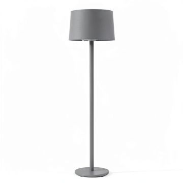 Brook Bridge Floor Lamp With A Plain Fabric Shade - Gray (synthetic illustration; no displayed measurements)