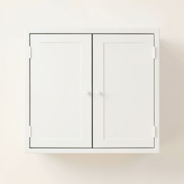 Sage Arc Wall-Mounted Laundry Cabinet - White (synthetic illustration; no displayed measurements)