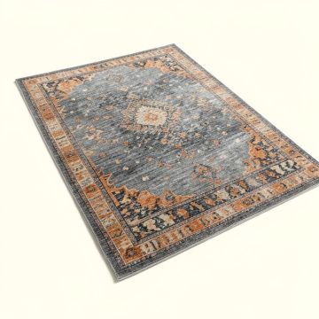 Gutierez Oriental Gray/Blue/Orange Area Rug (synthetic illustration; no displayed measurements)