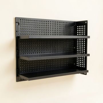 Cliff Crest Empty Wall-Mounted Tool Organizer Panel - Black (synthetic illustration; no displayed measurements)