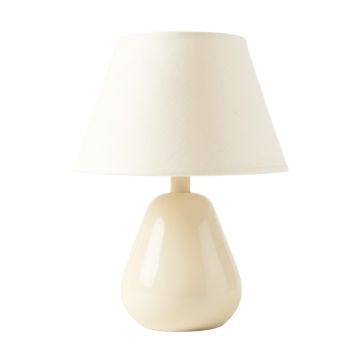 Olive Crossing Table Lamp With A Plain Fabric Shade - Cream
