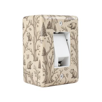 Woodland Forest Bear By Branch Twigs 1-Gang Toggle Light Switch Wall Plate