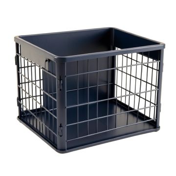 Willow Arc Empty Furniture-Style Pet Crate - Navy