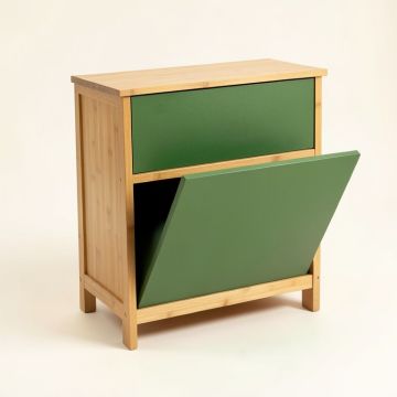 Willow Crossing Freestanding Pull-Out Hamper Cabinet - Green (synthetic illustration; no displayed measurements)