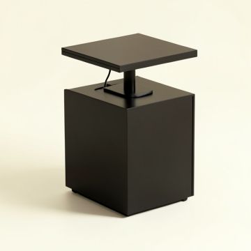 Brightech Madison Nightstand Side Table With Built In Lamp And Usb Port , Black (synthetic illustration; no displayed measurements)