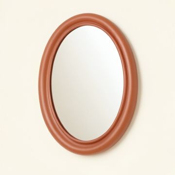 Holly Branch Framed Wall Mirror - Terracotta (synthetic illustration; no displayed measurements)