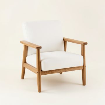 Maple Crossing Upholstered Armchair - White (synthetic illustration; no displayed measurements)
