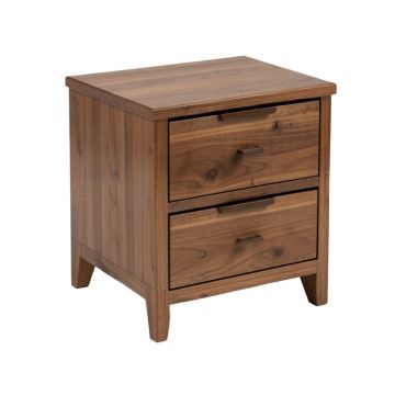 2 - Drawer Solid Wood Nightstand In Walnut (synthetic illustration; no displayed measurements)