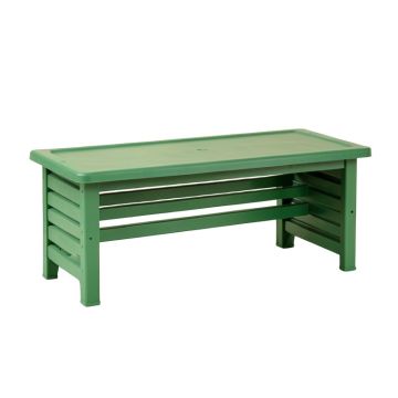 Oak Bluff Narrow Outdoor Storage Bench - Green