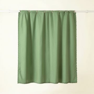 Bay Dell Shower Curtain Hanging Flat From A Plain Rod - Green (synthetic illustration; no displayed measurements)