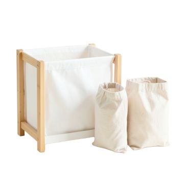Briar Crossing Laundry Sorting Station With Plain Removable Bags - White