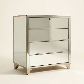 Mucha 4 Drawer Mirrored Accent Chest (synthetic illustration; no displayed measurements)