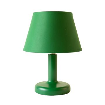Ridge Branch Table Lamp With A Plain Fabric Shade - Green