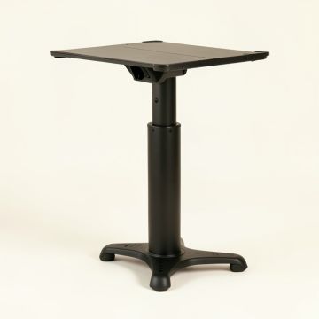 High Rise Dual Monitor Standing Desk Workstation , 28W X 23D X 15.5H , Black (synthetic illustration; no displayed measurements)