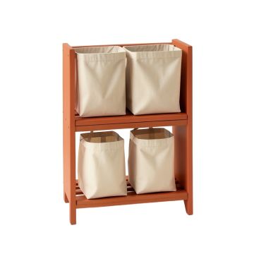 Holly Bend Laundry Sorting Station With Plain Removable Bags - Terracotta