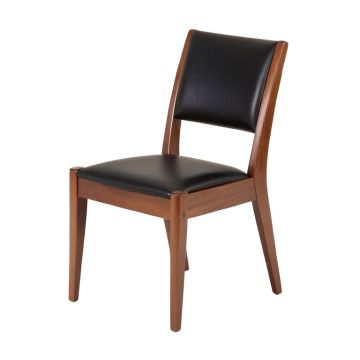 Carrol Ladder Back Side Chair In Black/Brown